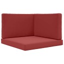 vidaXL Ute sofa pute 3 pcs Vinrød Polyester