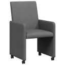  Spisebordsstoler med hjul 2 pcs Mørke grå 57 x 66 x 94 cm stoff