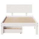  Sengeramme med skuffer hvit 90x190 cm heltre furu 8721102943607