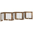 Vidaxl Foldbar Hundegitter Med Stativer 6 Stk. Røkt Eik 482 cm