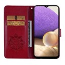 Samsung Galaxy A54 5G Ugle Rhinestone Lommebok-deksel Rød