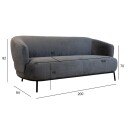Sofa HOME4YOU Gemala 2,5 seter Mørk grå   mørk grå