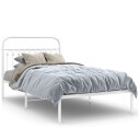 Sengeramme i metall med hodegavl hvit 107x203 cm 8721102645341
