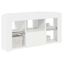  Hjørne LED TV skap Veggmontert Høyglanset Hvit 104 x 40 x 50 cm