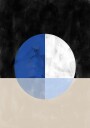 Isected Circle with Blue and White Quadrants Poster Plakat / 21x30cm