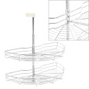  Kurvskuffer 2 etasjer sølv 180 grader 75x38x80 cm 50972