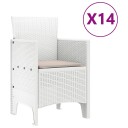  Hage spisestue sett 15 pcs Hvit 14-seter Rotting & Metal
