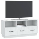  TV skap med skuff Hvit 102 x 34,5 x 47 cm Konstruert tre