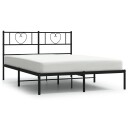  Sengeramme i metall med sengegavl svart 120x200 cm