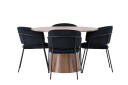 Lanzo Matgruppe 120 cm Rund med 4 Selma Stoler   Natur