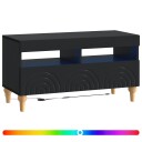 vidaXL LED TV skap Svart Konstruert tre