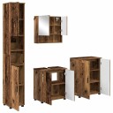  Baderomsinnredningssett 4 pcs Gamle tre Konstruert tre & Metall