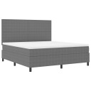 vidaXL LED Box Springer Bed Lys Grå og Hvit 180 x 200 cm
