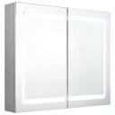 LED speilskap til bad betonggrå 80x12x68 cm