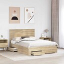  Sengestamme med skuff Sonoma eik 135 x 190 cm Konstruert tre