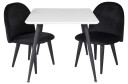 Venture Design Polar & Velvet spisegruppe Hvit/svart 2 st stoler & bord 80 x 60 cm