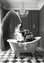 Playful Elephant Bath Plakat / 50x70