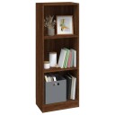 vidaXL Bokhylle 3 etasjer brun eik 40x24x109 cm konstruert tre