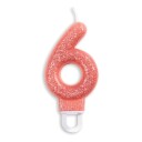 Kakelys Tall Glitter Roségull   Tallet 6