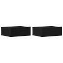  Flytende nattbord 2 stk svart eik 40x32x15 cm konstruert tre