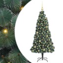 vidaXL Kunstig Forbelyst Juletre med Kule Sett grønn 150 cm PET