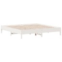  Sengeramme med madrass hvit 200x200 cm heltre furu 8721012428522