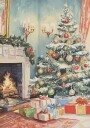 Christmas Living Room Poster Plakat / 100x150cm