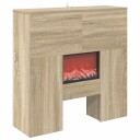 vidaXL Elektrisk peis Sonoma 75 x 24,5 x 75 cm Konstruert tre