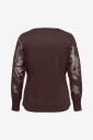 Only Carmakoma   Bluse Caramilla L/S O Neck Mix Blouse Jrs   Brun