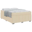  Sengestamme med madrass Krem 160 x 200 cm stoff