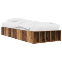 vidaXL Sengeramme med oppbevaring med hylle Gammelt tre 80 x 200 cm