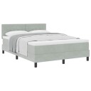  Box Spring Seng med Madrass Lysegrå 140x190 cm Fløyel