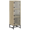 vidaXL Highboard med glassdører sonoma eik 35x37x120 cm