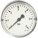 Trykkmåler Ø63, 1/4" bakovervendt, 0-10 bar