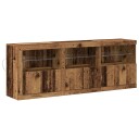  Sideboard med LED lamper Slitt treverk 181,5x37x67 cm