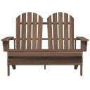 vidaXL Adirondack hagestol 2-seters heltre gran brun