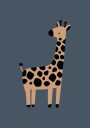 Cute Giraffe Ilustration Plakat Plakat / 21x30cm