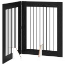 Vidaxl Foldbar Hundegitter Med Stativer 2 Stk. Svart Eik 160.5 cm