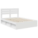  Sengestamme med hodegjerde Hvit 140 x 200 cm Massiv furu