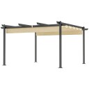 Pergola ca 4x4m hagepaviljong terrassetak av aluminium hagepaviljong med justerbart tak frittstående solskjerming for terras