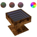 Salongbord med LED røkt eik 50x50x45 cm konstruert tre 847529