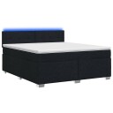 vidaXL Box Spring Seng med Madrass og LED Svart 180 x 200 cm Stoff