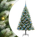  Kunstig leddet juletre med flocket snø Grønn og hvit 150 cm