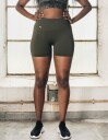 Aim’n Khaki Ribbed Midi Biker Shorts - XS