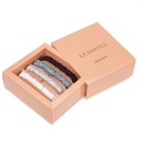 Lenoites Mulberry Silk Skinny Scrunchies Light Grey, Blue