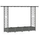 vidaXL Hevet Bed med Trellis og Tak Lysegrå 203 x 40 x 121 cm PP