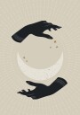 Magic of the Moon Celestial Hands and Crescent Plakat Plakat / 30x40cm