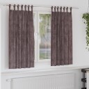  Gardin med gardiner 2 pcs Brun 175 x 140 cm Fløyel