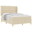  Seng med fjærmadrass Krem 140x190 cm Stoff 3340751
