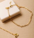 DESIGN LETTERS Chunky Square Link Chain Small Bracelet   Gold Plated |Guld |One Size